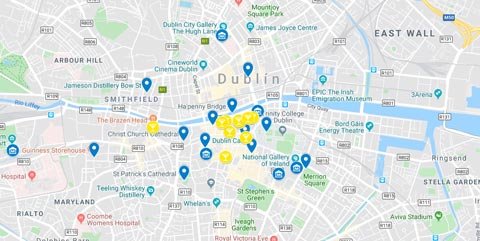 Mapa turístico de Dublín